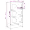 vidaXL Highboard White Cold-rolled Steel Tall Modern Storage Cabinet