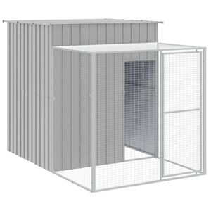 vidaXL Chicken Cage Light Grey Galvanized Steel Large Chicken Cage