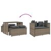 vidaXL 3 Piece Patio Dining Set with Cushions Grey Poly Rattan