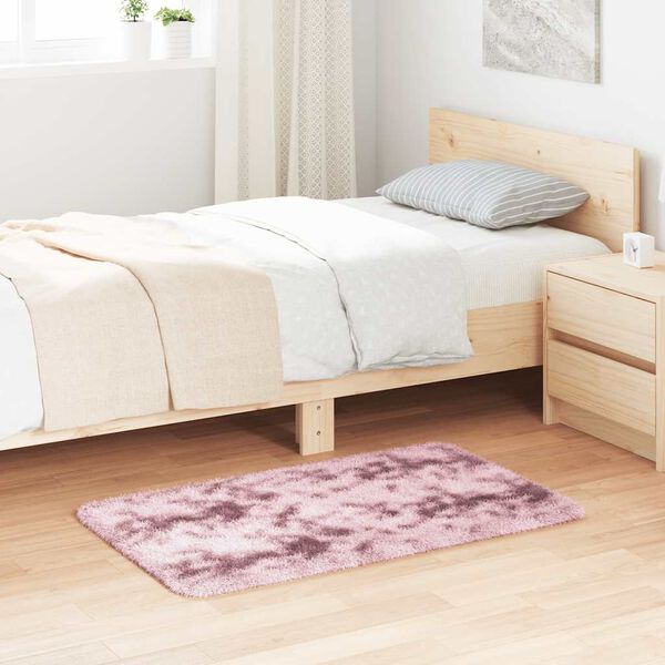 vidaXL Shaggy Rug Dusty Pink Polyester Medium Shaggy Rug Rectangular
