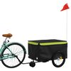 vidaXL Bike Trailer Black and Green 66.1 lb Iron