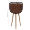 vidaXL Planter Brown Real Rattan, Beech Wood, PE Lining Medium Durable