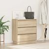 vidaXL Bedside Cabinet with Drawer Sonoma Oak 27.95 x 13.58 x 29.53 in