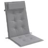 vidaXL Highback Chair Cushion Set of 4 Grey Oxford fabric (100% polyester)