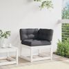 vidaXL Garden Sofa White Solid pine wood, Polyester Standard Modular