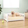 vidaXL Dog Bed White Solid Pine Wood 29.7 x 21.9 x 11.0 in Durable