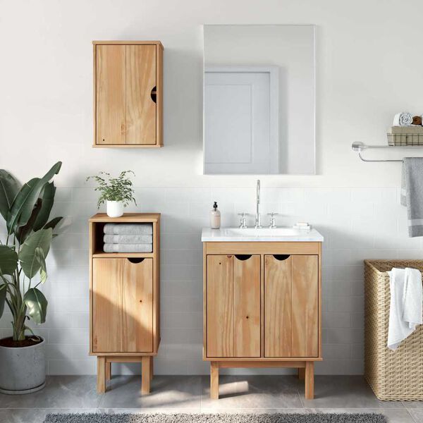 vidaXL Bathroom Furniture Set Honey Solid pine wood, engineered wood