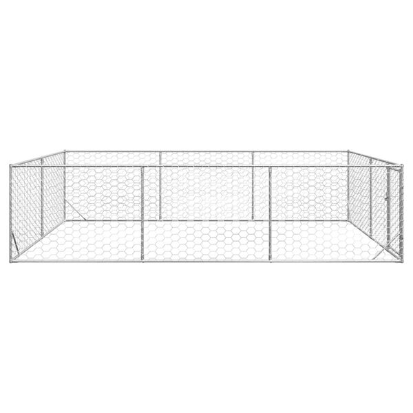vidaXL Outdoor Dog Kennel Galvanized Steel Large Durable