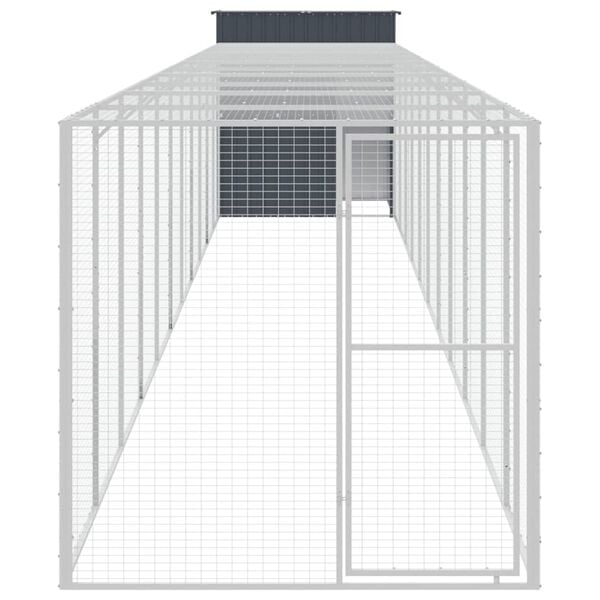 vidaXL Chicken Cage Anthracite Galvanized steel 65 x 500 x 71.3 in