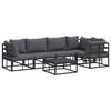 vidaXL Garden Sofa Set with Cushion 6 pcs Black Aluminium