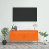 vidaXL TV Cabinet Orange Steel Medium Rectangular Modern Levelers