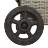 vidaXL Sun Lounger with Wheels and Cushion Grey Poly Rattan