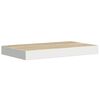 vidaXL Wall Shelf Set of 2 Oak and White Honeycomb MDF and Metal