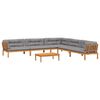 vidaXL Pallet Sofa Set Natural wood, Grey cushions