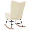 vidaXL Rocking Chair Cream 100% polyester, solid rubber wood, steel
