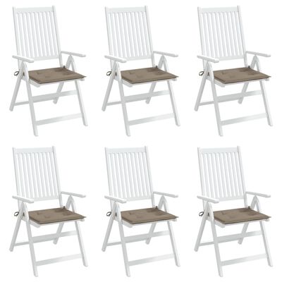 vidaXL Garden Chair Cushions 6 pcs Taupe 15.7"x15.7"x1.2" Oxford Fabric