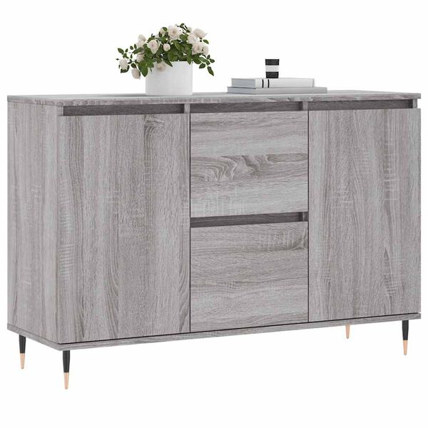 vidaXL Sideboard Gray Sonoma Engineered wood, iron 40.9x13.8x27.6 in