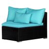 vidaXL Patio Lounge Set Set of 9 Black, Blue