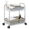 vidaXL Storage Trolley 2-Tier Transparent 14.6x11.0x17.1" Acrylic