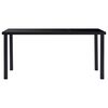vidaXL Dining Set Black Tempered glass, metal, faux leather Large