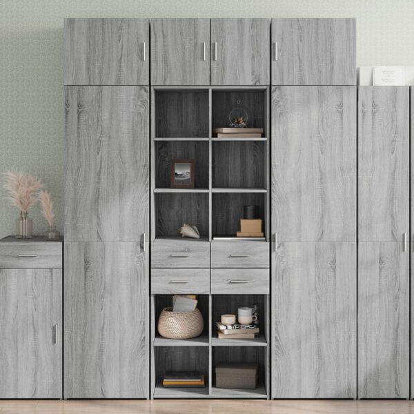 vidaXL Highboard Grey sonoma Engineered wood Tall Highboard