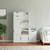 vidaXL Side Cabinet White Solid pine wood, engineered wood Medium