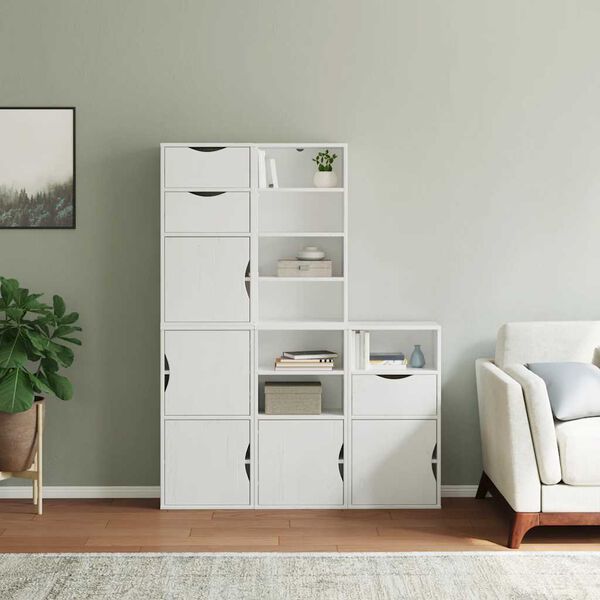vidaXL Side Cabinet White Solid pine wood, engineered wood Medium