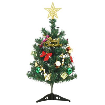 vidaXL Mini Artificial Pre-lit Christmas Tree with 20 LEDs Green 17.7"
