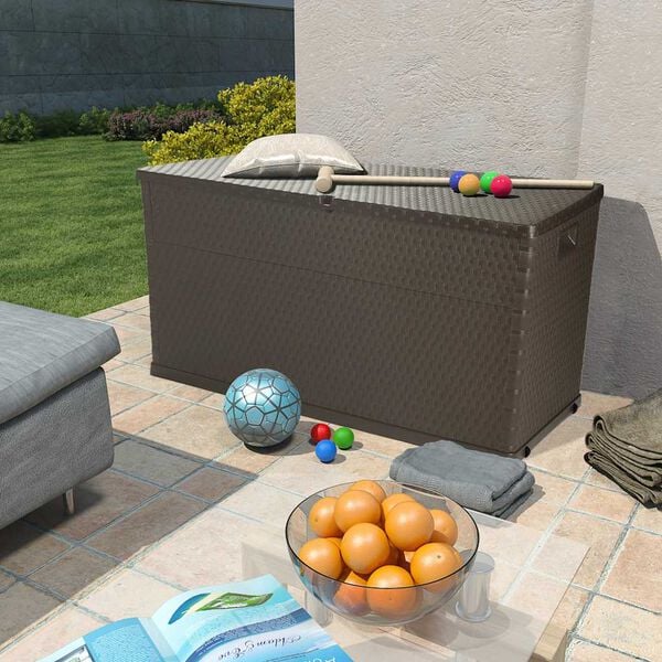 vidaXL Storage Box Brown Polypropylene (PP) with rattan look