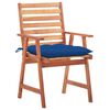 vidaXL Patio Chair Set of 2 Royal blue Solid Acacia Wood Standard
