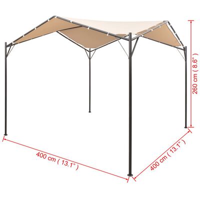 vidaXL Gazebo Pavilion Tent Canopy 13' 1"x13' 1" Steel Beige