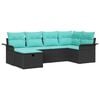 vidaXL Garden Sofa Set with Cushion with Storage 6 pcs Poly rattan
