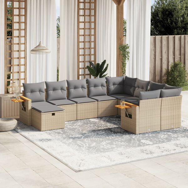 vidaXL Garden Sofa Set Beige