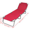 vidaXL Sun Lounger Red Powder-Coated Steel Standard Foldable