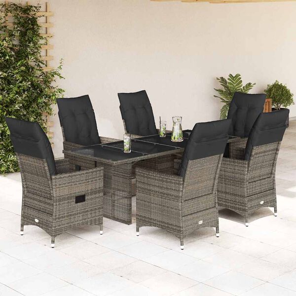 vidaXL Garden Dining Set Grey