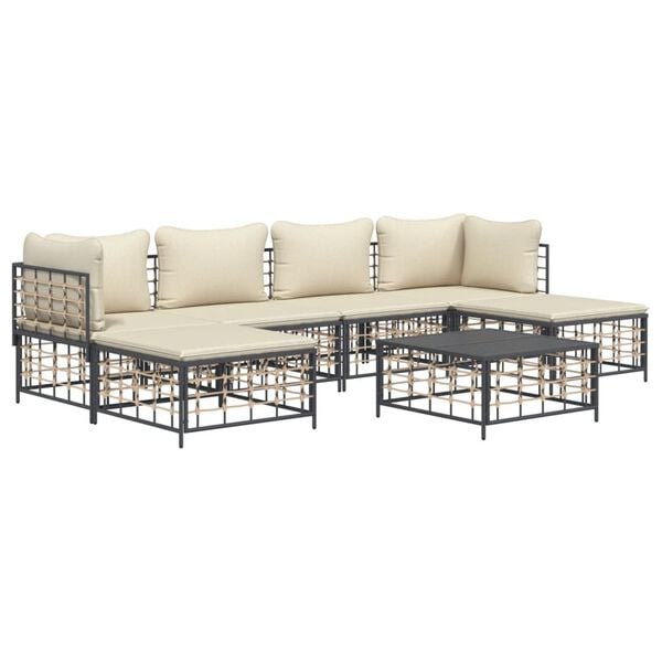 vidaXL Garden Lounge Set Anthracite and Beige