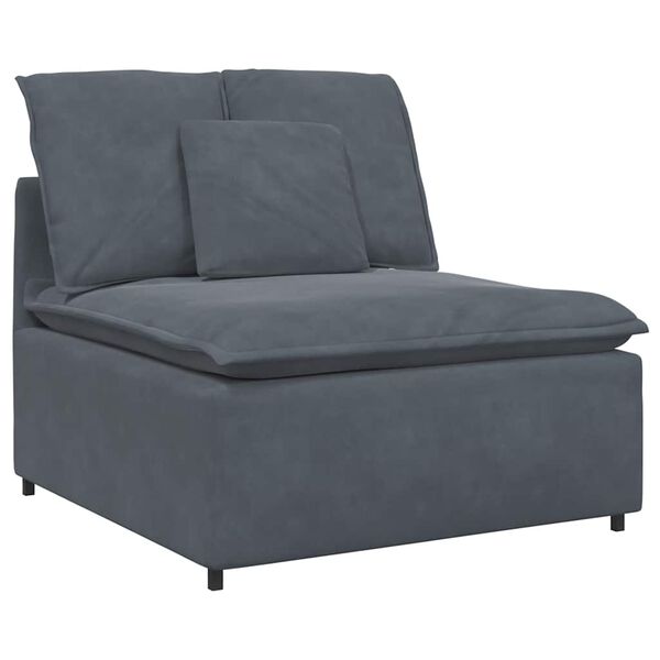 vidaXL Modular Sofa Dark Grey Velvet (100% polyester) L-shaped Modular