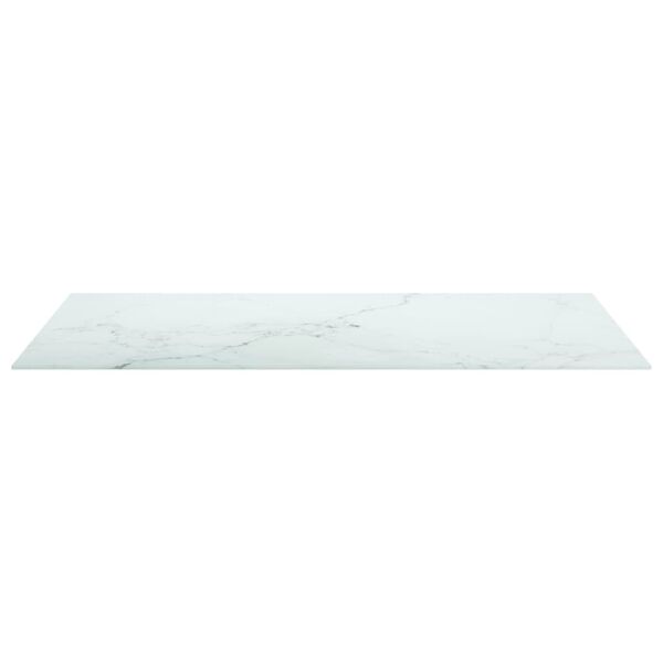 vidaXL Table Top White with Marble Design Tempered Glass 39.4 x 24.4 in