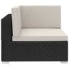 vidaXL Patio Sofa Set Set of 4 Black, Cream White
