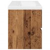 vidaXL Sink Cabinet With Basin Old wood, white Engineered wood, ceramic