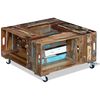 vidaXL Coffee Table Multicolor Solid reclaimed wood 27.6 x 27.6 x 13.8 in