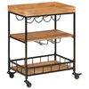 vidaXL Bar Cart 23.6"x15.7"x31.5" Solid Wood Acacia and Iron