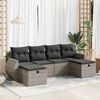 vidaXL Garden Sofa Set Grey PE Rattan, Powder-Coated Steel Large Modular