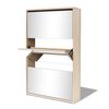 vidaXL Shoe Rack Oak Engineered wood, mirror 24.8 x 6.7 x 40.4 in