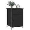 vidaXL Bedside Cabinet Set of 2 Black Engineered wood, iron Medium