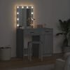 vidaXL Dressing Table 2 pcs Gray 50 x 41 x 135 cm Engineered wood