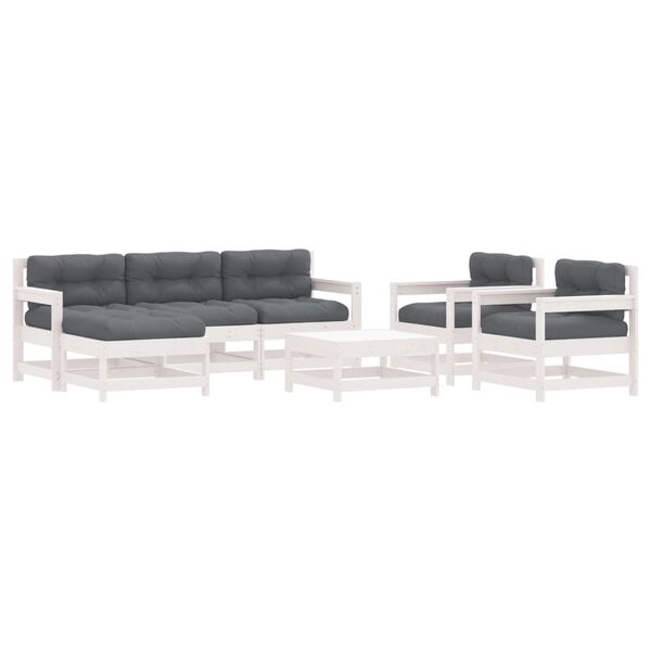 vidaXL Garden Lounge Set White, Anthracite