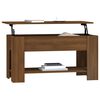 vidaXL Coffee Table Brown Oak Engineered Wood 39.8 x 19.3 x 20.5 in