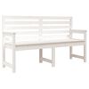 vidaXL Garden Bench White Solid pine wood Large Durable Garden Bench
