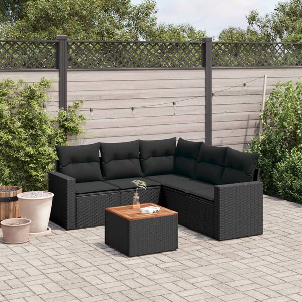 vidaXL Garden Sofa Set Black
